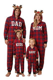 Conjunto de pijama familiar a juego con capucha de reno, manga larga y detalles de malla