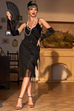 Rojo 1920s Vestido Tirantes de Espagueti