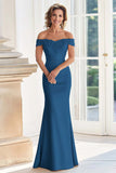 Vestido champán para madre de la novia fuera del hombro con apliques