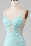 Vestido de fiesta de sirena brillante con lentejuelas con abertura