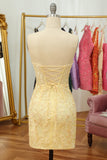 Ajustado Azul Real Vestido de Cóctel Con Apliques