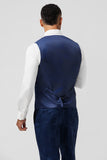 Trajes de fiesta para hombre negros de 3 piezas en jacquard con solapa de pico con un botón