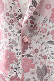 chal rosa solapa jacquard blazer de fiesta para hombre con un botón