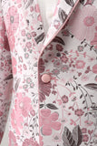 chal rosa solapa jacquard blazer de fiesta para hombre con un botón