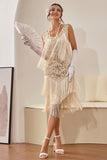 Azul 1920s Vestido Lentejuelas Flecos