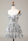Lindo vestido de cóctel de encaje con corsé escalonado de color rosa brillante intenso