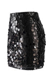 Falda de noche para salir para la noche con brillo y llena de lentejuelas grandes y glamurosa de lentejuelas grandes