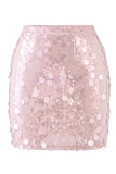 Falda de noche para salir para la noche con brillo y llena de lentejuelas grandes y glamurosa de lentejuelas grandes