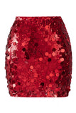Falda de noche para salir para la noche con brillo y llena de lentejuelas grandes y glamurosa de lentejuelas grandes