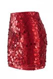 Falda de noche para salir para la noche con brillo y llena de lentejuelas grandes y glamurosa de lentejuelas grandes
