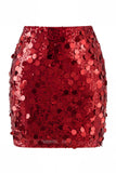 Falda de noche para salir para la noche con brillo y llena de lentejuelas grandes y glamurosa de lentejuelas grandes