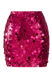 Falda de noche para salir para la noche con brillo y llena de lentejuelas grandes y glamurosa de lentejuelas grandes