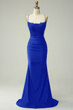 Sirena Halter Vestido de Graduación Rojo Oscuro