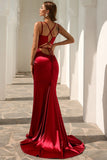Sirena cuello en V vestido de fiesta simple
