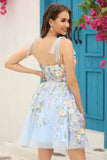 Vestido de bienvenida de corsé lindo púrpura con flores en 3D