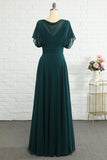 Vestido de madre de gasa verde