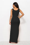 Negro Casual Vestido Largo