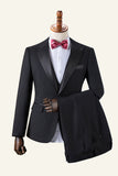 Traje Masculino 3 Piezas Solapa de Pico Negro
