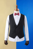 Traje Masculino 3 Piezas Solapa de Pico Negro