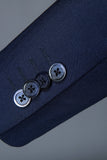 Traje Masculino Solapa de Muescas Azul Marino 3 Piezas