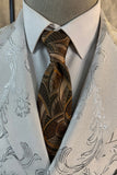 White Peak Lapel Jacquard 2 piezas Trajes de hombre