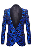 Lentejuelas Rojo Patrón Floral Trajes de Hombro 2 Piezas