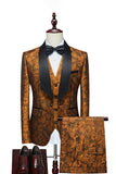 Chal Solapa Jacquard Blanco 3 Piezas Trajes De Hombre