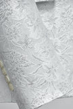 Chal Solapa Jacquard Blanco 3 Piezas Trajes De Hombre