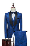 Jacquard Rojo Chal Solapa 3 Piezas Trajes De Hombre