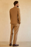 Marrón 3 Piezas Trajes de Boda