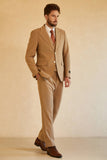 Marrón 3 Piezas Trajes de Boda