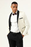 Azul Solapa Redonda Jacquard Blazer