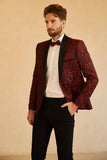 Blanco Solapa Redonda Jacquard Blazer de Fiesta