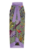 Traje de baño estampado púrpura de una pieza