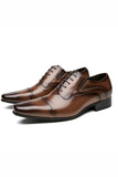 Negro Zapatos formales de cuero con cordones para hombre