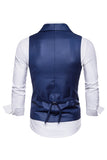 Chaleco de traje de hombre de solapa de doble pecho negro