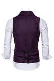 Chaleco de traje de hombre de solapa de doble pecho negro