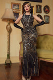 Negro Dorado Vestido de la década de 1920