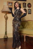Negro Dorado Vestido de la década de 1920
