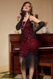 Rojo Espagueti Correas 1920s Vestido