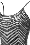 Bodycon Negro Plata Lentejuelas Vestido 1920s