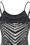 Bodycon Negro Plata Lentejuelas Vestido 1920s