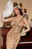 Lentejuelas champán vestido de 1920