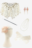 Champán Pendientes Collar Accesorios 1920s para Fiesta