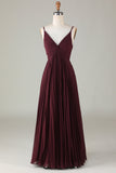 A-Line Vestido de dama de honor Cabernet sin mangas