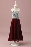 Vestido Dama de Honor Junior Halter Borgoña