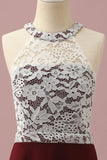 Vestido Dama de Honor Junior Halter Borgoña