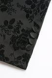 Negro Solapa de Pico Jacquard Traje de Fiesta