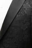 Peak Lapel One Button Dark Blue Jacquard Trajes de fiesta de boda para hombres