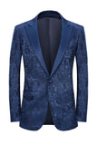 Silm Fit Peak Lapel Light Pink Jacquard Trajes de bienvenida para hombre